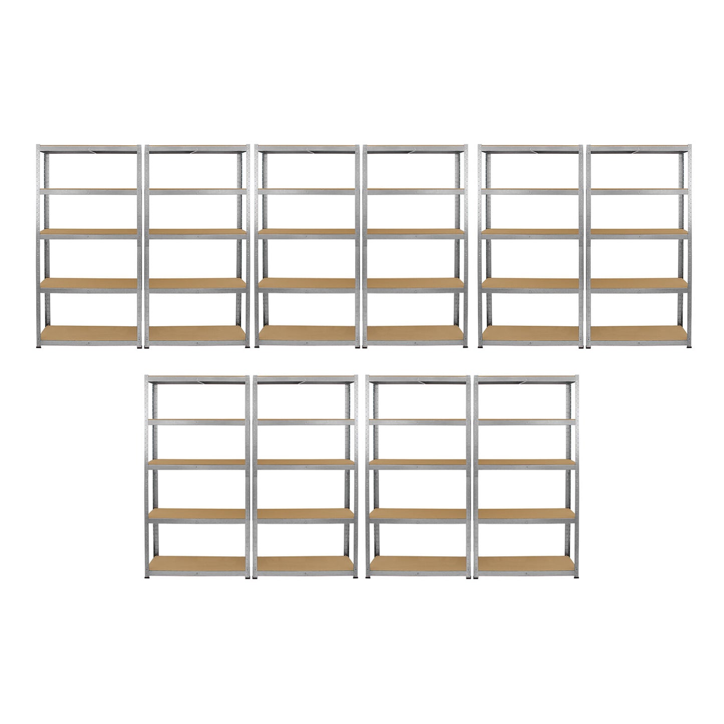 10 Bays Of 150 x 70 x 30cm Boltless 5 Layer Shelving / Racking Units