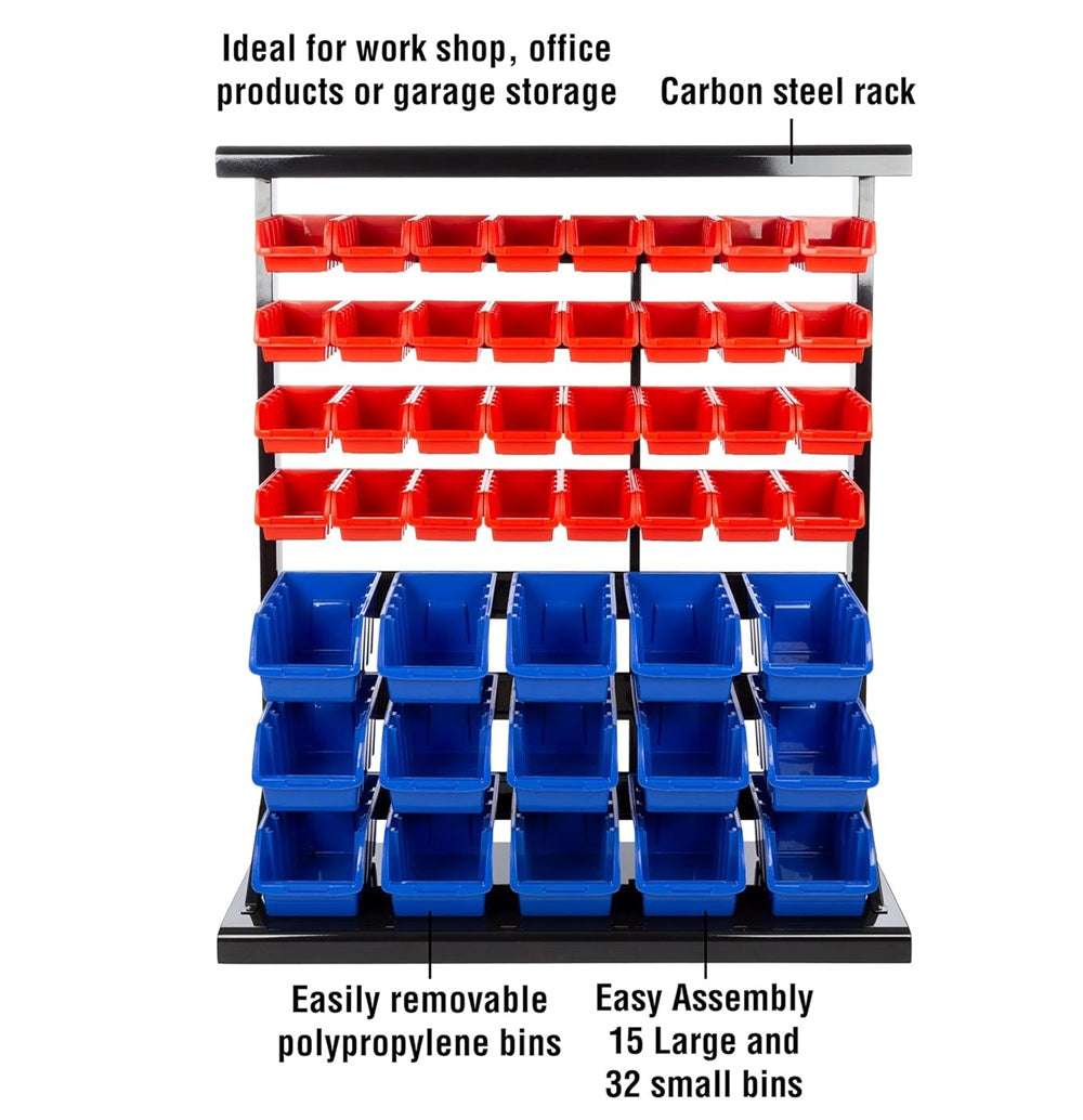 47 Bin Storage Bin / Boxes Set With Metal Rack