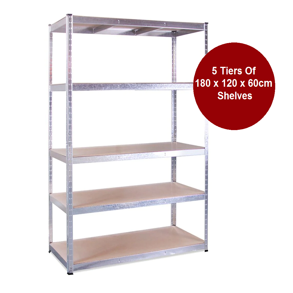 10 Bays Of 180 x 120 x 60cm Boltless 5 Layer Shelving / Racking Units