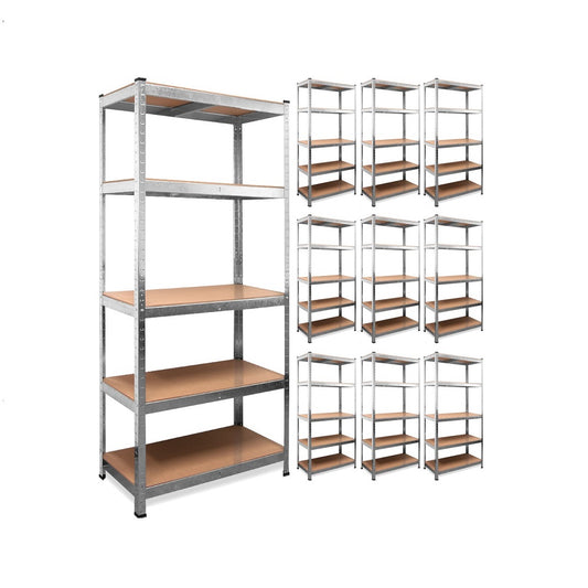 10 Bays Of 180 x 120 x 60cm Boltless 5 Layer Shelving / Racking Units