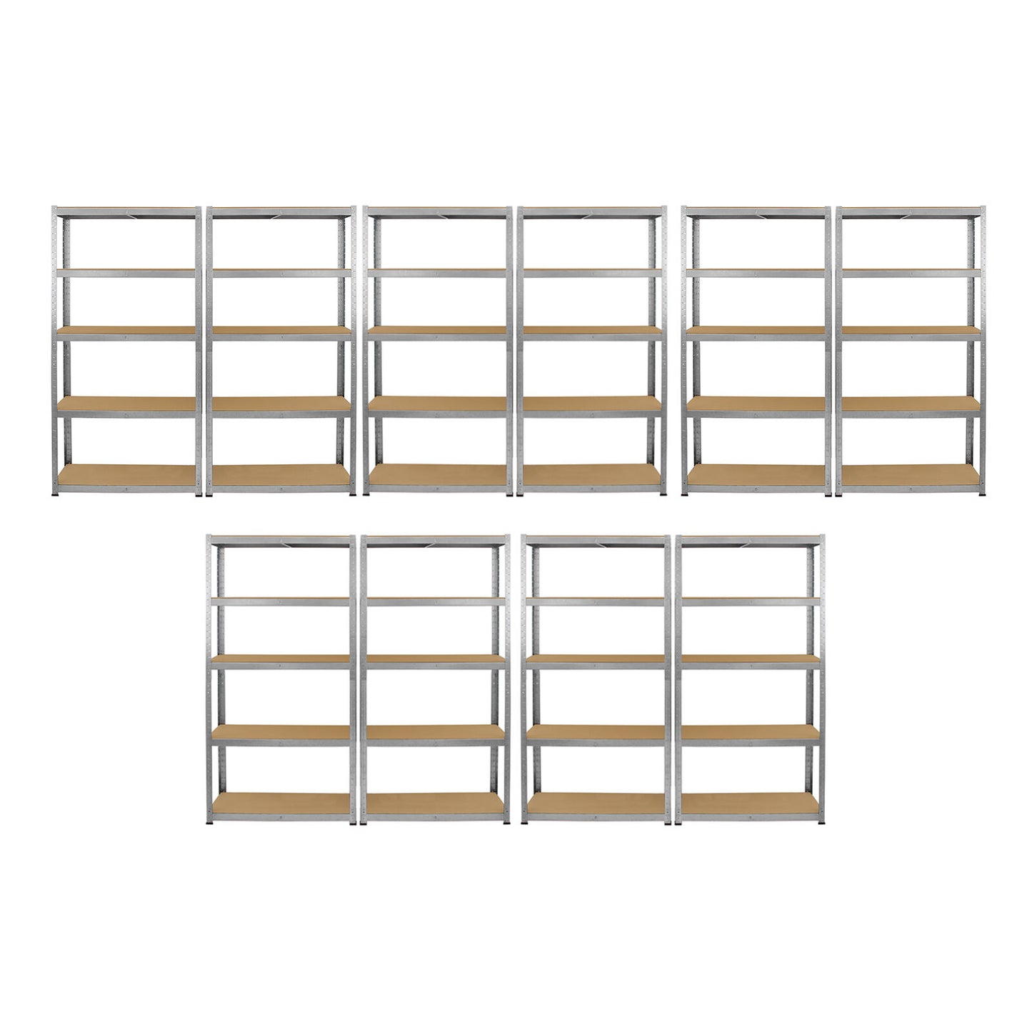 10 Bays Of 150 x 70 x 30cm Boltless 5 Layer Shelving / Racking Units