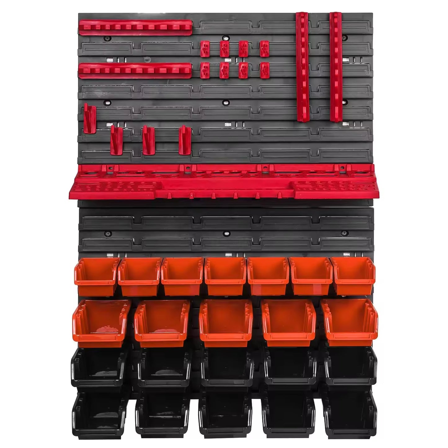 41pcs Wall Mounted Storage Bin Organiser Set With Holders + Hooks