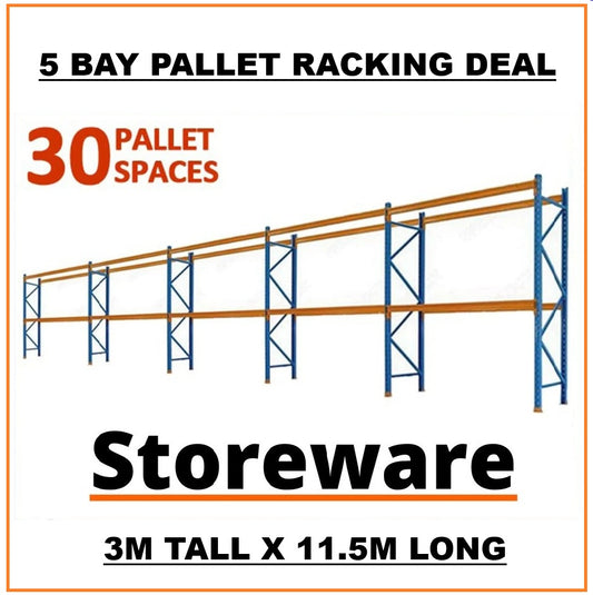 5 Bays Used Stow Pallet Racking / Shelving Special Offer