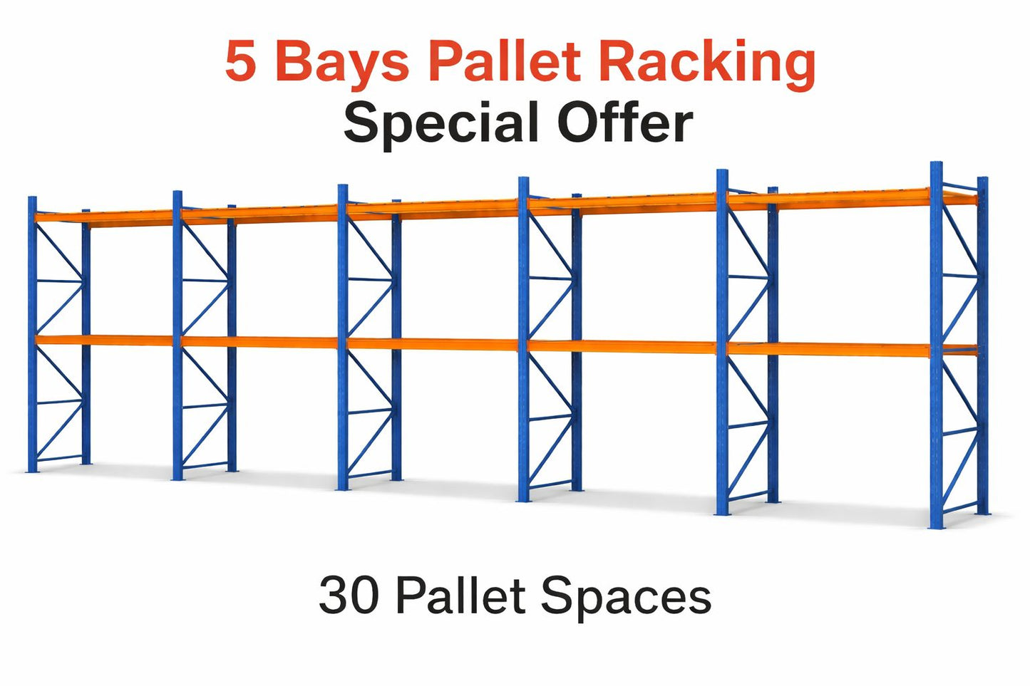 5 Bays Used Stow Pallet Racking / Shelving Special Offer