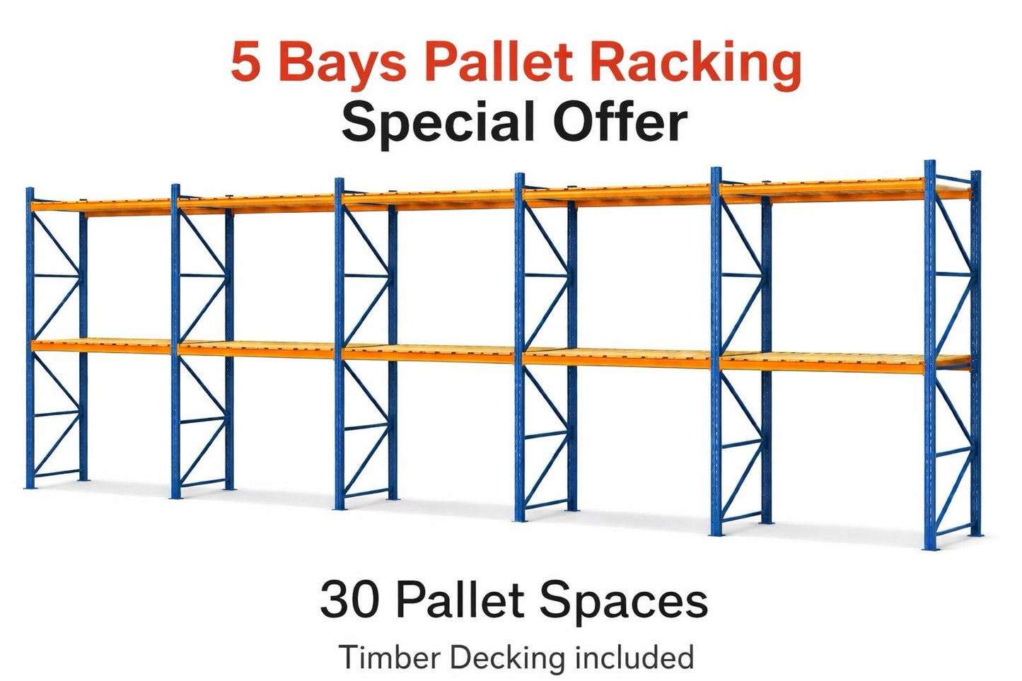5 Bays Used Stow Pallet Racking / Shelving Special Offer