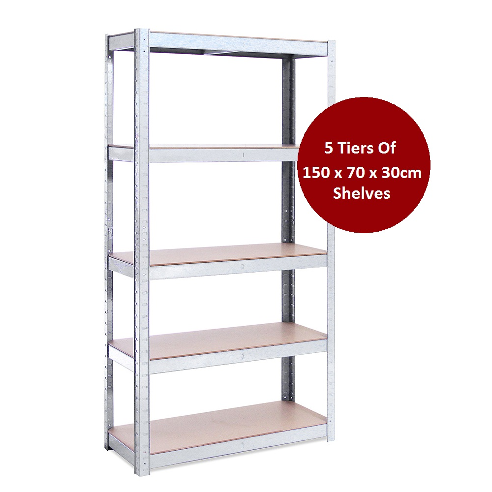 10 Bays Of 150 x 70 x 30cm Boltless 5 Layer Shelving / Racking Units