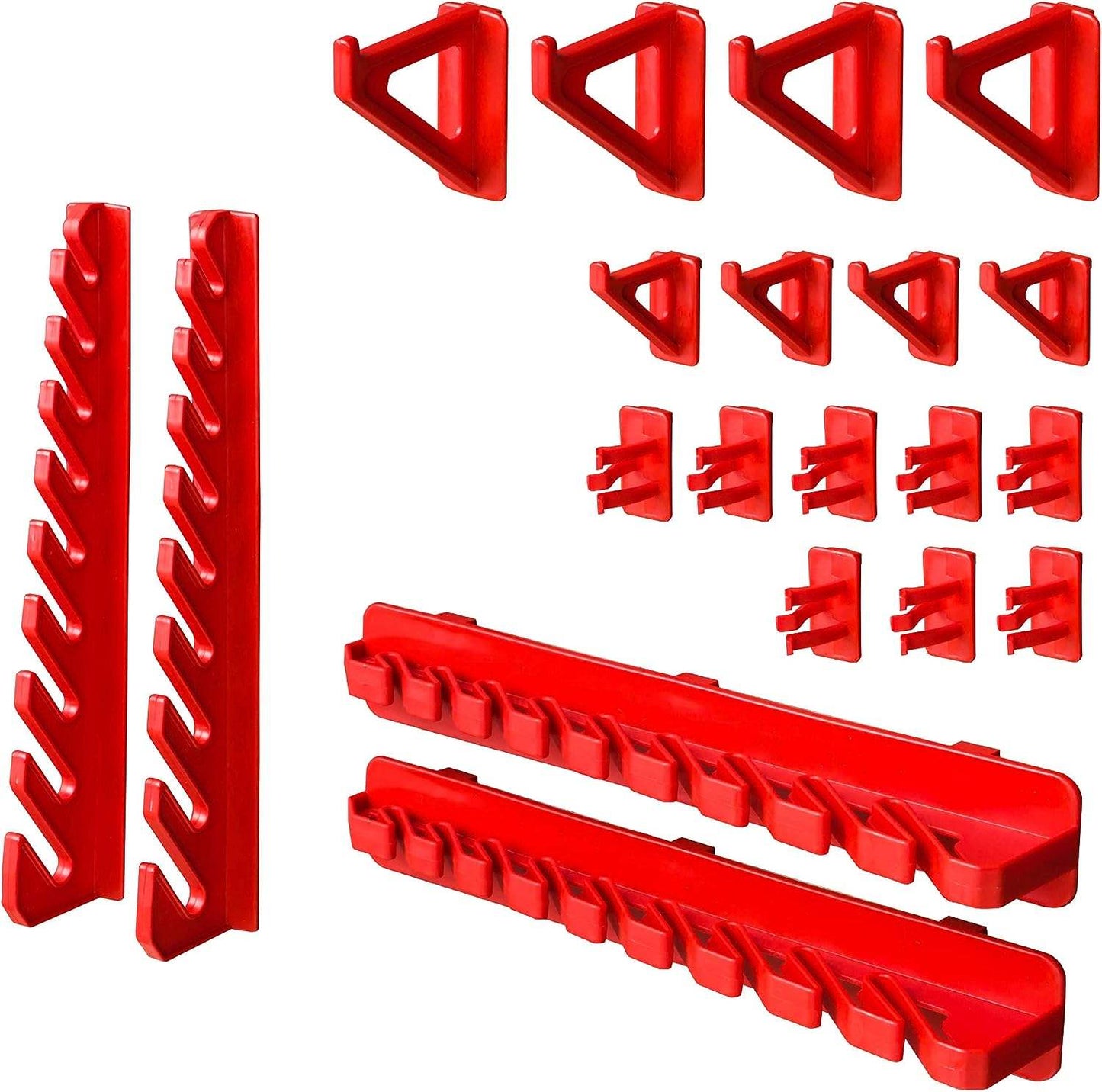 58pcs Wall Mounted Storage Bin Organiser Set With Holders + Hooks