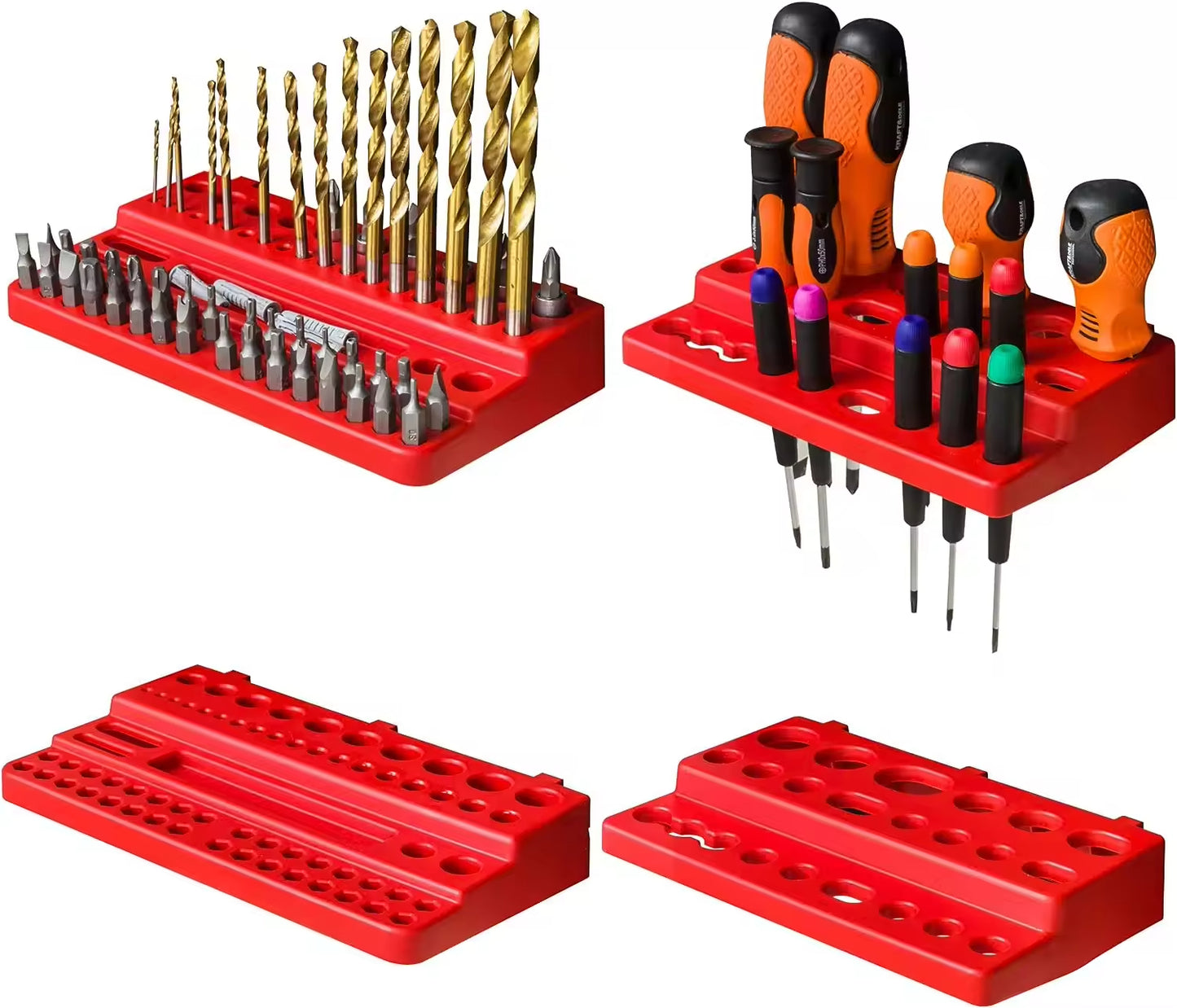 58pcs Wall Mounted Storage Bin Organiser Set With Holders + Hooks