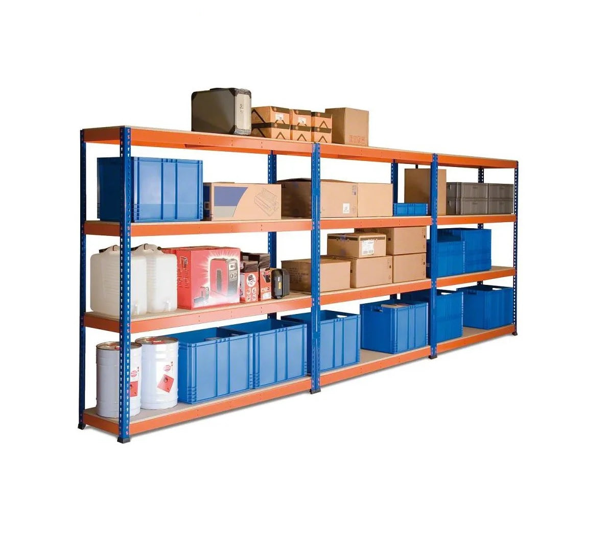 4 Tier Rivet Longspan Shelving 180 x 120 x 40cm - 3 Bay Special Offer