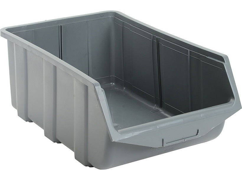 Grey Plastic Storage Picking Bin - 191mm x 314mm x 505mm | Pack Of 10