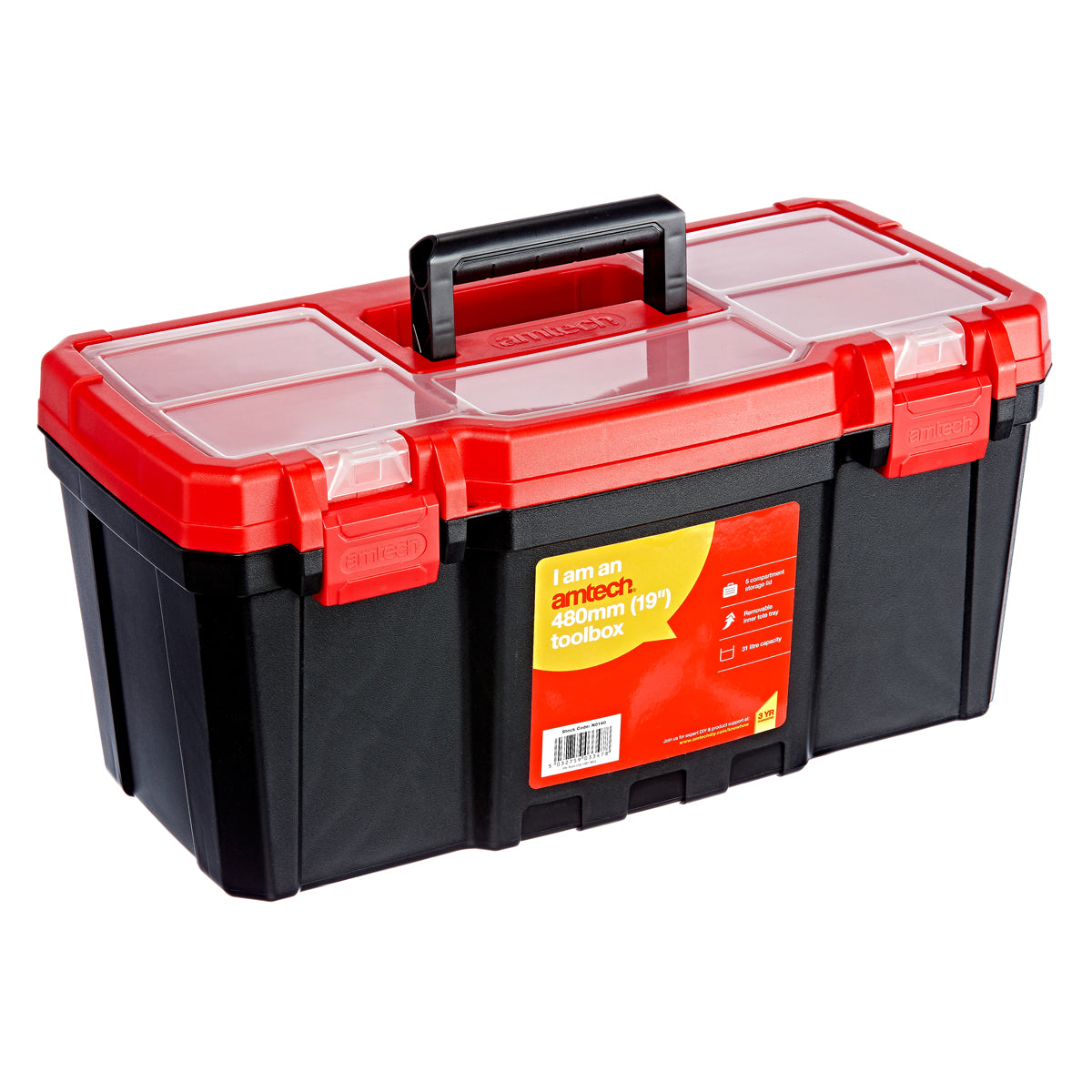 19″ (280mm) Tool Box Includes Lift Out Carry Tray size 50 x 26 x 24cm