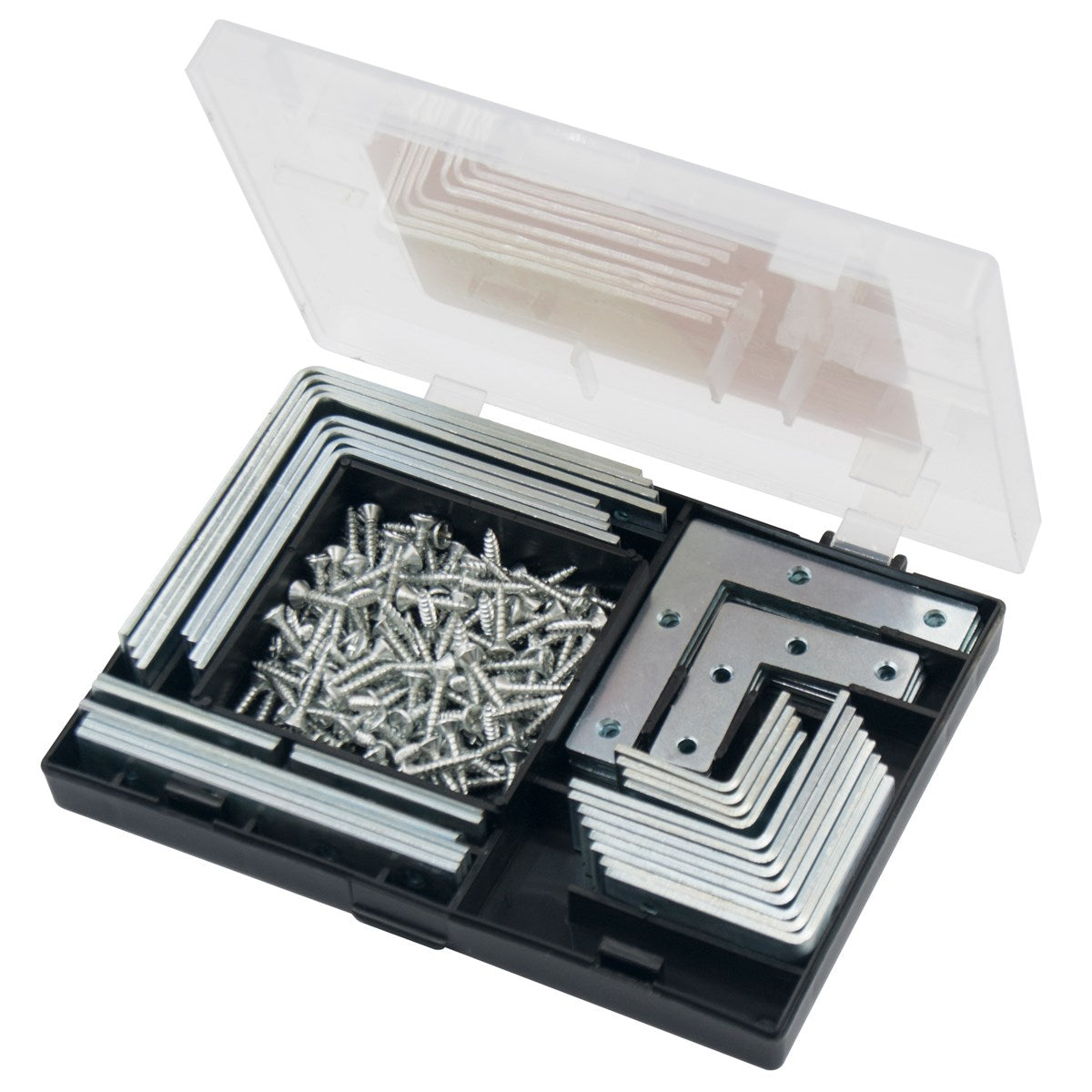 Bracket Repair Set 180pc Assorted Angle and Flat Brackets