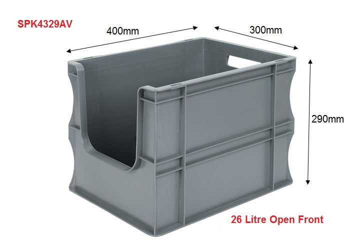 Open Front Euro Container Picking Box / Bin | 290mm x 300mm x 400mm