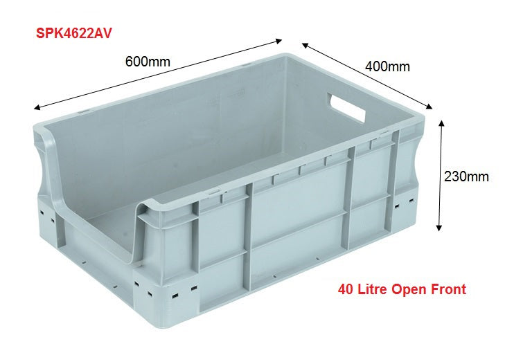 Open Front Euro Container Picking Box / Bin | 230mm x 400mm x 600mm