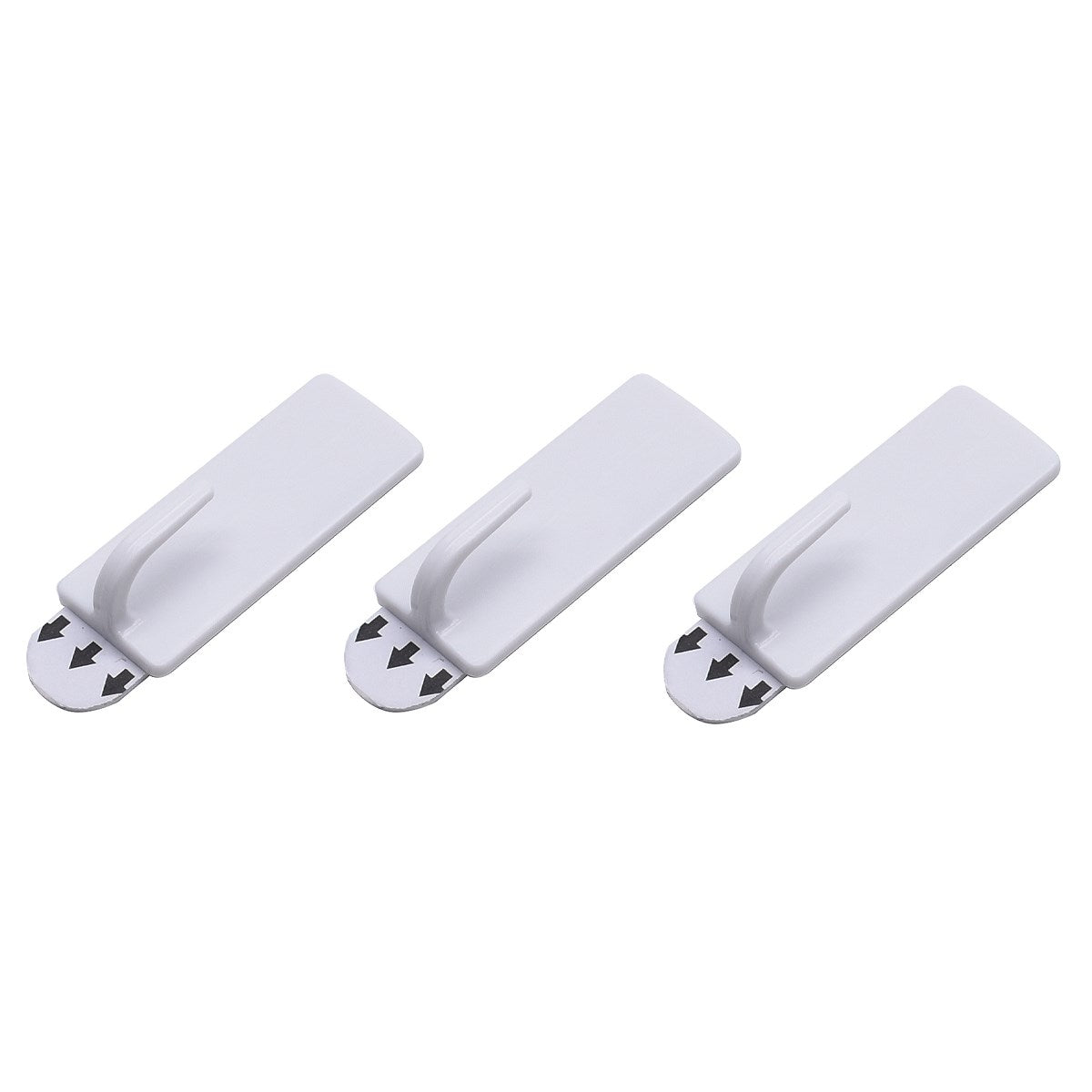 3 Piece Rectangular Removable Self-Adhesive Hook Set