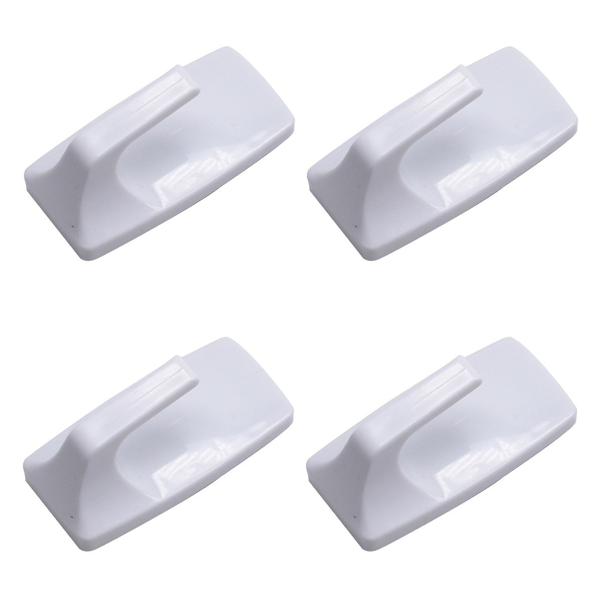 4 Piece Rectangular Removable Self-Adhesive Hook Set