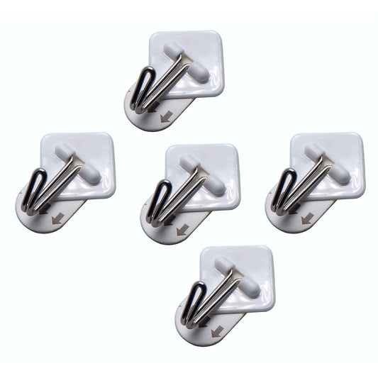 5 Piece Small Removable Self-Adhesive Metal Hook Set