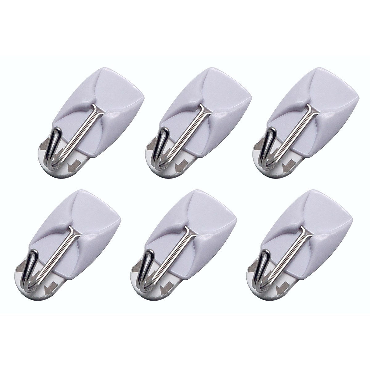 6 Piece Small Removable Self-Adhesive Metal Hook Set