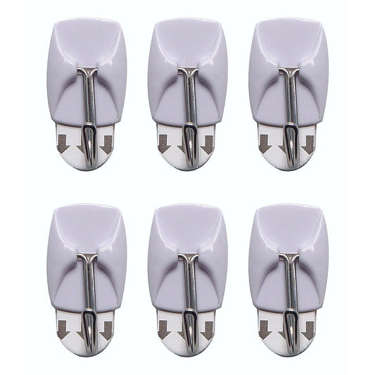 6 Piece Small Removable Self-Adhesive Metal Hook Set