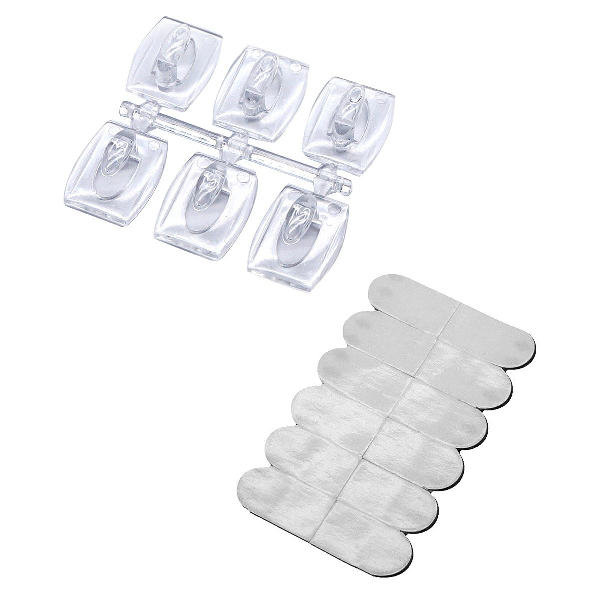 6 Piece Transparent Removable Hook Set