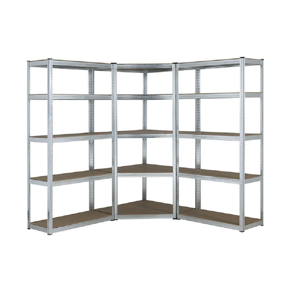 Boltless 5 Layer Shelving / Racking Corner Unit - 180 x 90 x 90 x 40cm